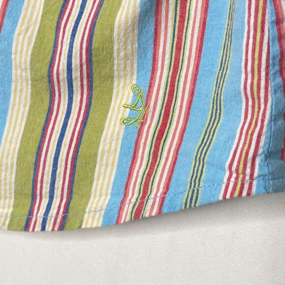 Y2K Striped Sleeveless Blouse XL | Dopamine Preppy Button Down Summer Top - Picture 3 of 7